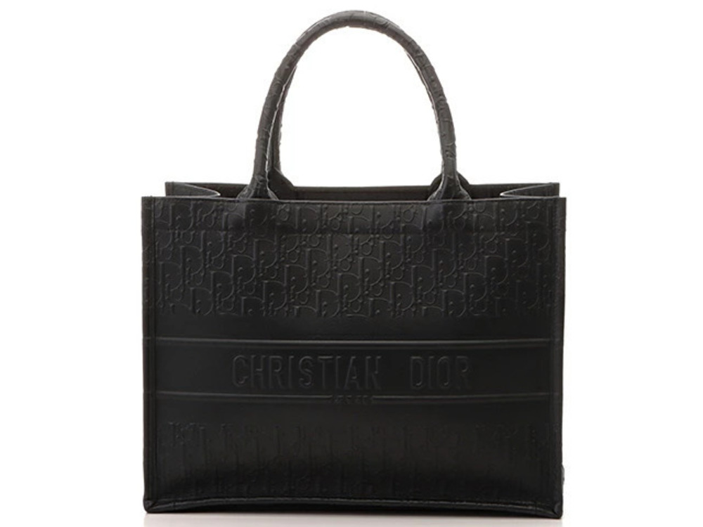 Christian Dior Trotter Book Tote Bag Black Calfskin